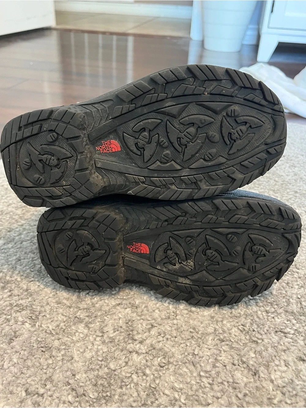 The North Face Kids Black & Gray Snow Boots with Red Accents